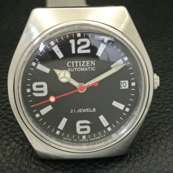 Vintage 1993 Citizen Automatic Mens Silver Watch W/daydate & Black accents - Picture 4 of 10